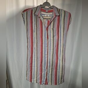 Old Navy Multicolor Striped Women's Button Down Dress.